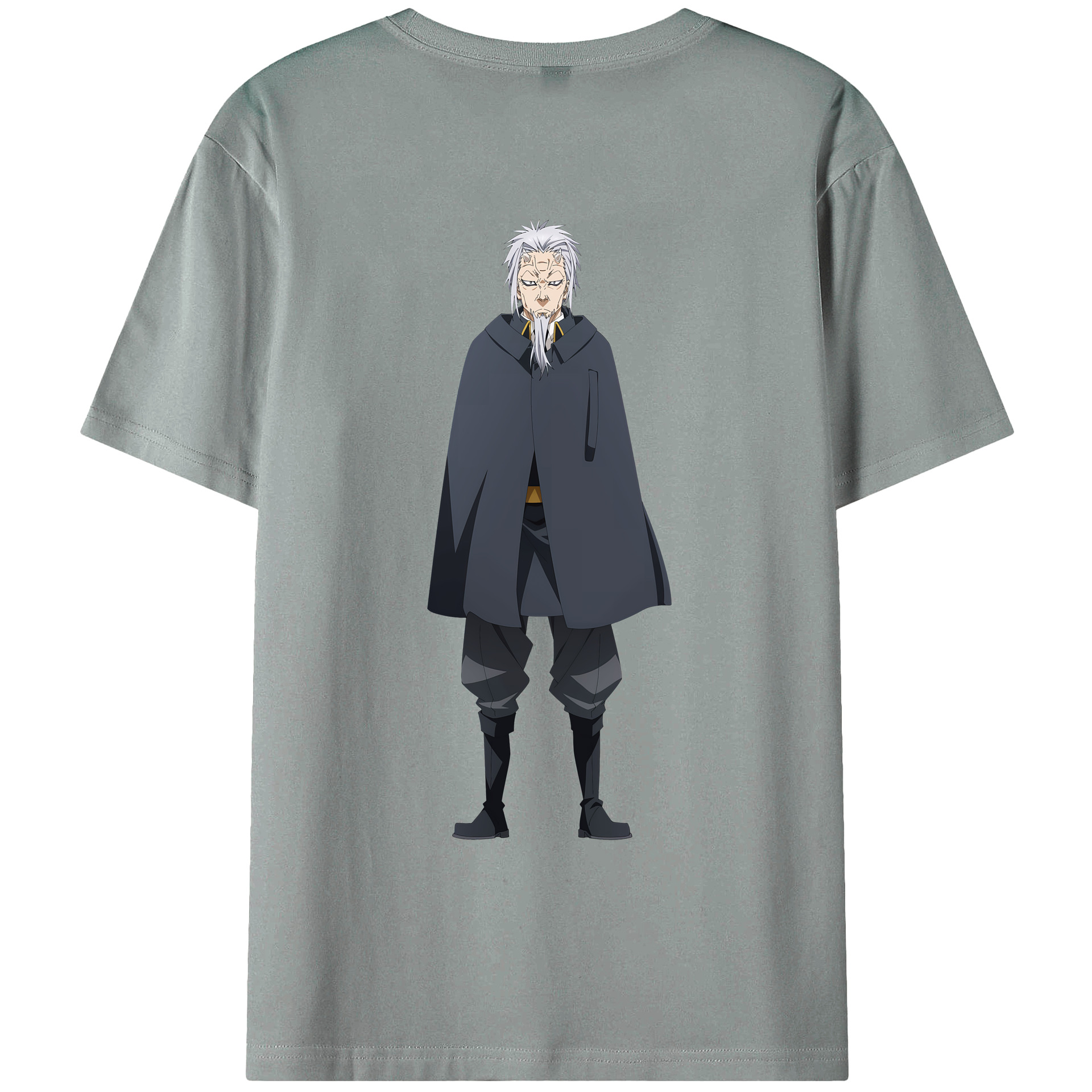 （画像用） 転スラ Regarding Reincarnated to Slime 綿100％ メンズ半袖Tシャツ（バックプリント） 通気性